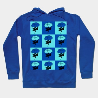 Blue Rose Flower Pattern Hoodie